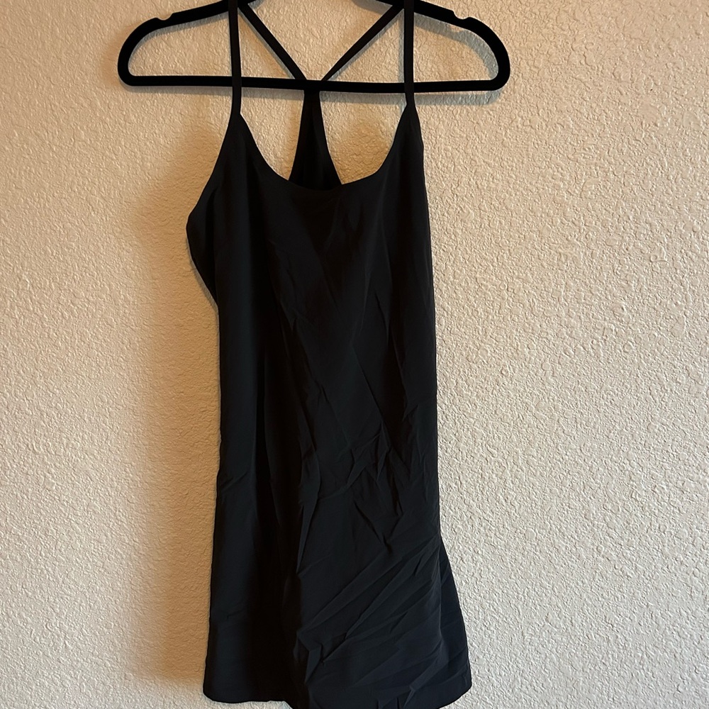 Outdoor Voices Black Mini Slip Dress